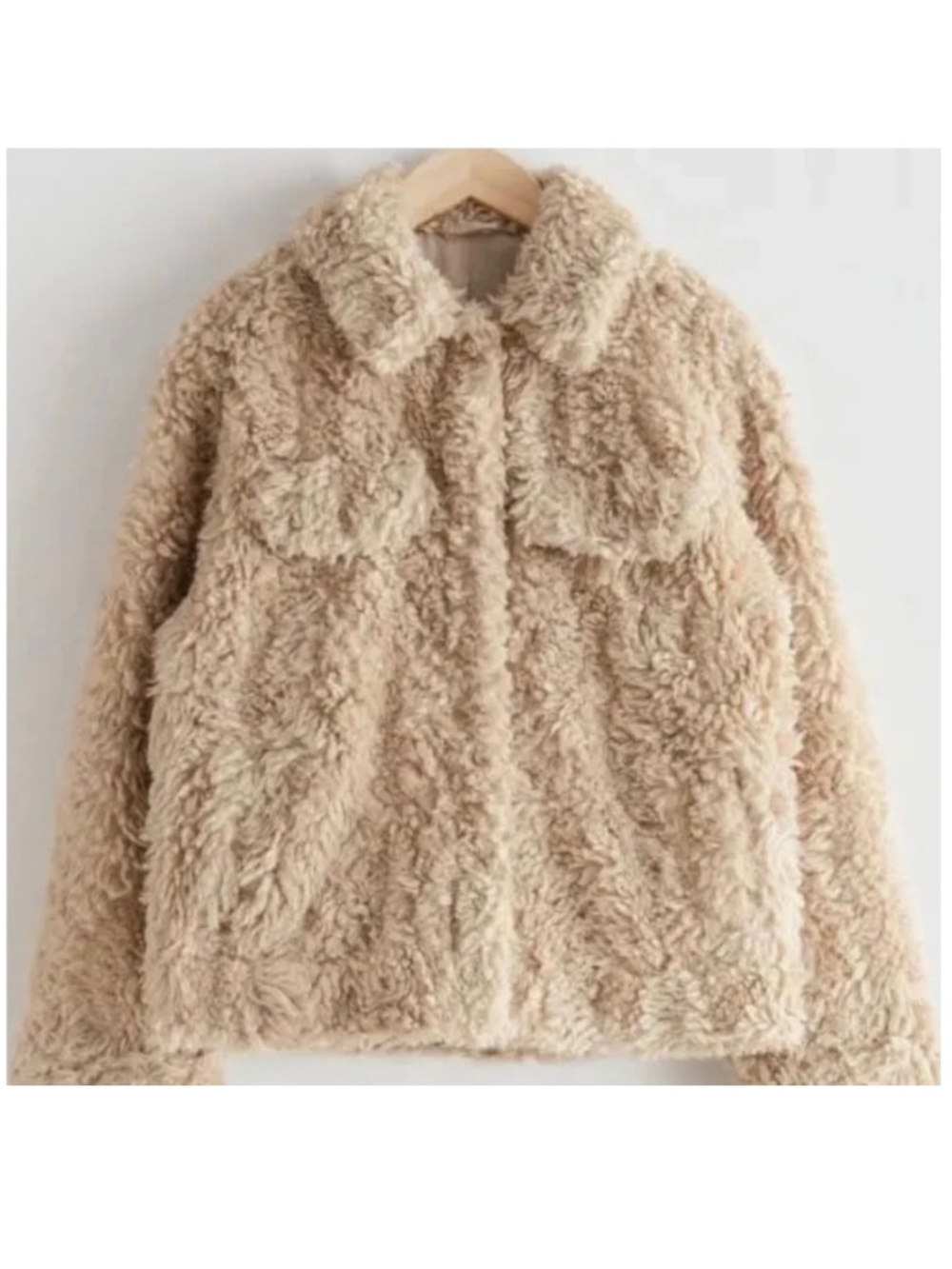 & Other Stories Faux Fur Teddy Jacket in Beige